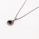 Halsband diamant - Silver Grön